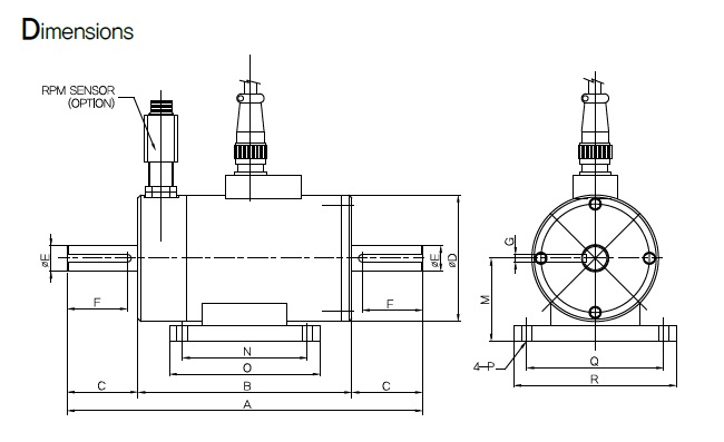 Датчик крутящего момента SETech YDNR 20 kgf.cm ~ 2000 kgf.m Точность: 0,3%
